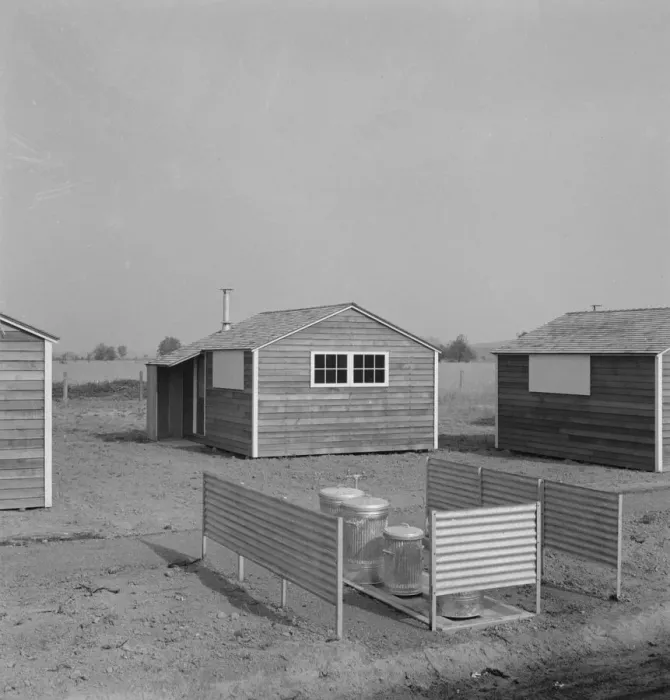 Framed Print : Garbage disposal in new Yamhill farm family labor camp, near McMinnville, Oregon, 1939. Creator: Dorothea Lange Framed Print : Garbage disposal in new Yamhill farm family labor camp, near McMinnville, Oregon, 1939. Creator: Dorothea Lange
