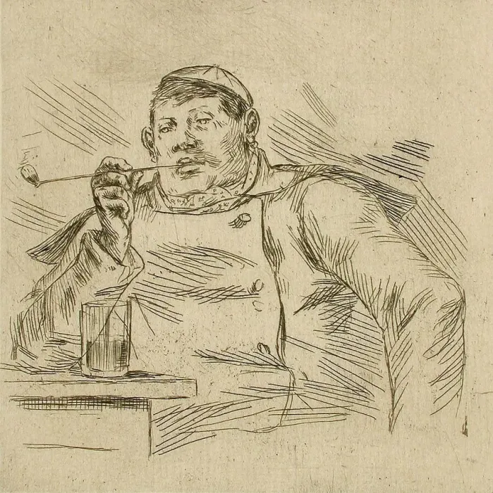 Framed Print : Garçon brasseur bruxellois, 1876. Creator: Félicien Rops Framed Print : Garçon brasseur bruxellois, 1876. Creator: Félicien Rops