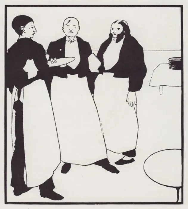 Framed Print : Garcons de Cafe, 1894. Creator: Aubrey Beardsley Framed Print : Garcons de Cafe, 1894. Creator: Aubrey Beardsley
