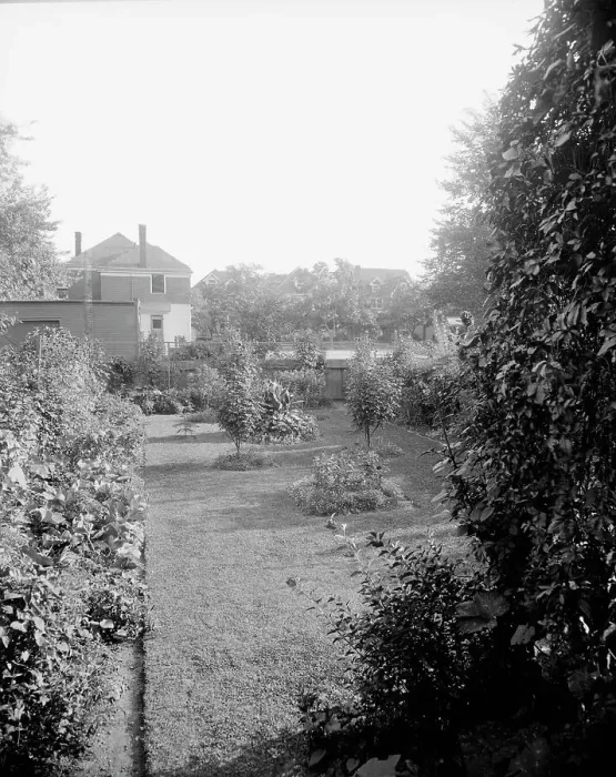 Framed Print : Garden at 124 E. Euclid Avenue, Detroit, Mich. between 1905 and 1915. Creator: Unknown Framed Print : Garden at 124 E. Euclid Avenue, Detroit, Mich. between 1905 and 1915. Creator: Unknown