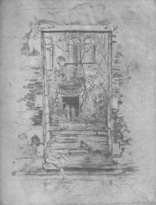Framed Print : Garden, 1880, (1904). Artist: James Abbott McNeill Whistler Framed Print : Garden, 1880, (1904). Artist: James Abbott McNeill Whistler