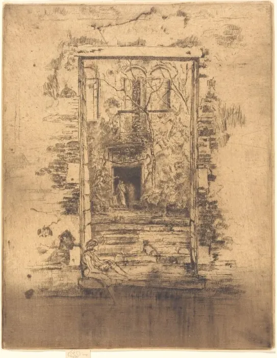 Framed Print : Garden, 1880. Creator: James Abbott McNeill Whistler Framed Print : Garden, 1880. Creator: James Abbott McNeill Whistler