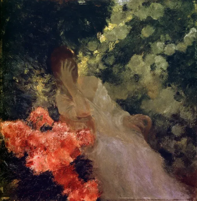 Framed Print : In the Garden, 1898. Artist: Gaston de Latouche Framed Print : In the Garden, 1898. Artist: Gaston de Latouche