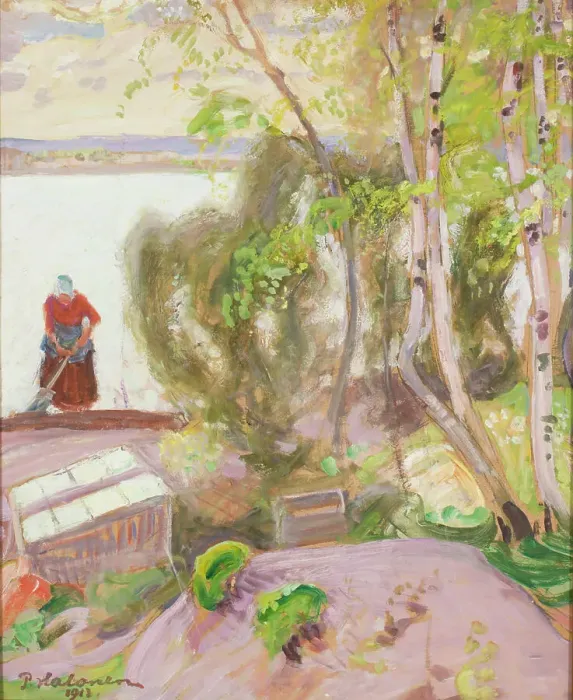 Framed Print : From the Garden, 1913. Creator: Pekka Halonen Framed Print : From the Garden, 1913. Creator: Pekka Halonen