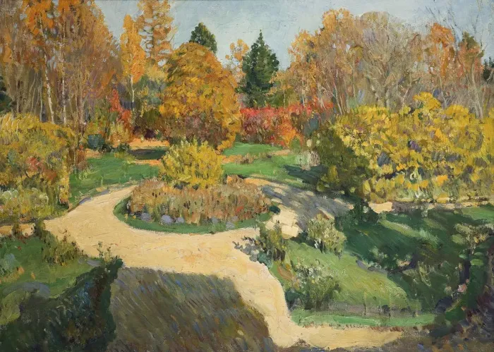 Framed Print : The Garden in Autumn, 1910. Artist: Vinogradov, Sergei Arsenyevich (1869-1938) Framed Print : The Garden in Autumn, 1910. Artist: Vinogradov, Sergei Arsenyevich (1869-1938)