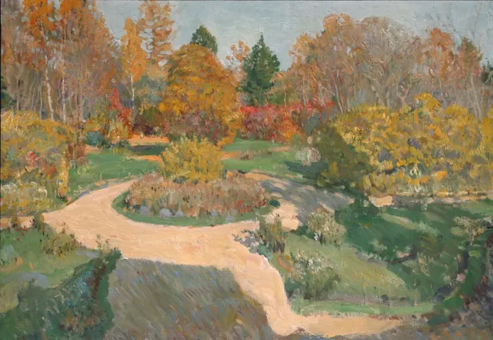 Framed Print : Garden in Autumn. Artist: Vinogradov, Sergei Arsenyevich (1869-1938) Framed Print : Garden in Autumn. Artist: Vinogradov, Sergei Arsenyevich (1869-1938)