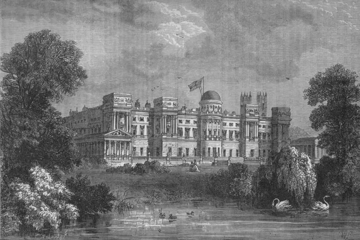 Framed Print : Garden front of Buckingham Palace, Westminster, London, c1875 (1878) Framed Print : Garden front of Buckingham Palace, Westminster, London, c1875 (1878)
