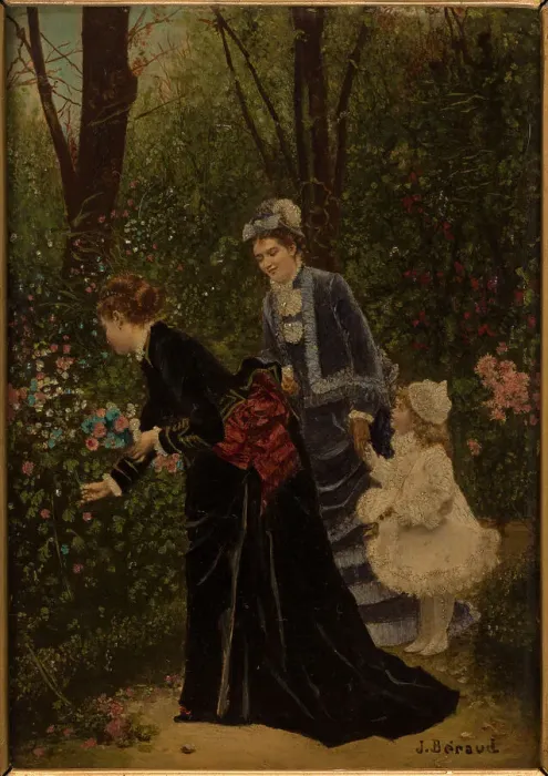 Framed Print : In the garden, c1880. Creator: Unknown Framed Print : In the garden, c1880. Creator: Unknown
