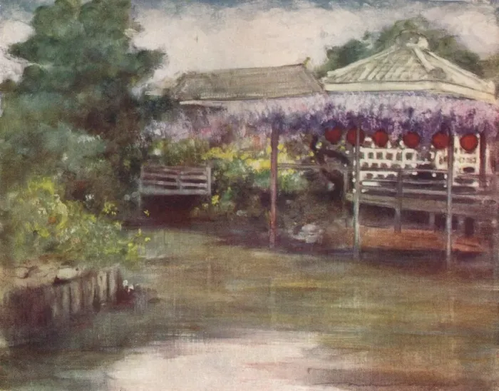 Framed Print : A Garden, c1887, (1901). Artist: Mortimer L Menpes Framed Print : A Garden, c1887, (1901). Artist: Mortimer L Menpes