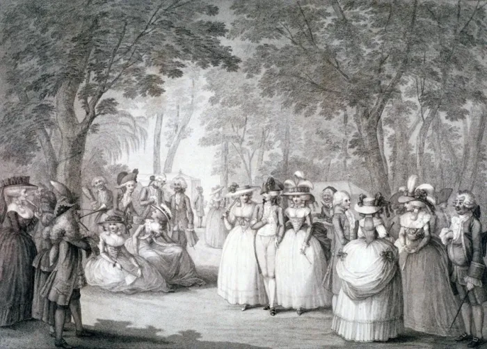 Framed Print : The garden of Carlton House, London, 1784 (1785) Framed Print : The garden of Carlton House, London, 1784 (1785)