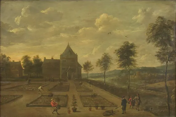 Framed Print : A Garden in front of a Country Seat, 1625-1690. Creator: David Teniers II Framed Print : A Garden in front of a Country Seat, 1625-1690. Creator: David Teniers II
