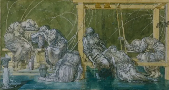 Framed Print : The Garden Court, 1870-75. Creator: Edward Burne-Jones (British, 1833-1898) Framed Print : The Garden Court, 1870-75. Creator: Edward Burne-Jones (British, 1833-1898)