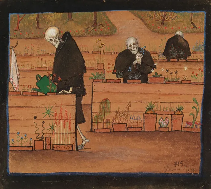 Framed Print : The Garden of Death, 1896. Creator: Hugo Simberg Framed Print : The Garden of Death, 1896. Creator: Hugo Simberg
