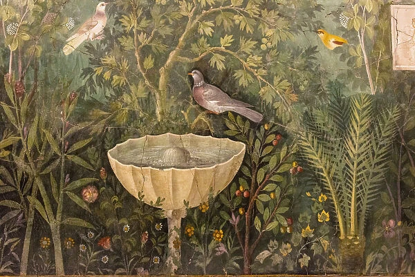 Garden (Detail). Fresco from The House of the Golden Bracelet (Casa del Bracciale d Oro), 1st H