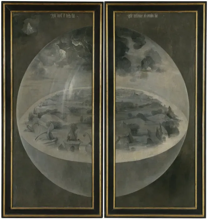 Framed Print : The Garden of Earthly Delights. (Triptych, reverse: The Creation). Artist: Bosch, Hieronymus (c. 1450-1516) Framed Print : The Garden of Earthly Delights. (Triptych, reverse: The Creation). Artist: Bosch, Hieronymus (c. 1450-1516)