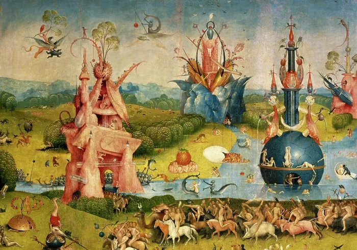 Framed Print : The Garden of Earthly Delights (triptych: central panel detail), 1500-1505. Creator: Hieronymus Bosch Framed Print : The Garden of Earthly Delights (triptych: central panel detail), 1500-1505. Creator: Hieronymus Bosch