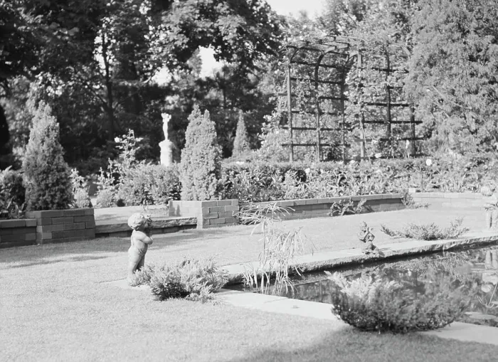 Framed Print : Garden, East Hampton, Long Island, between 1933 and 1942. Creator: Arnold Genthe Framed Print : Garden, East Hampton, Long Island, between 1933 and 1942. Creator: Arnold Genthe