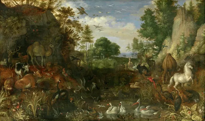 Framed Print : The Garden of Eden, 1622. Creator: Roelandt Savery Framed Print : The Garden of Eden, 1622. Creator: Roelandt Savery