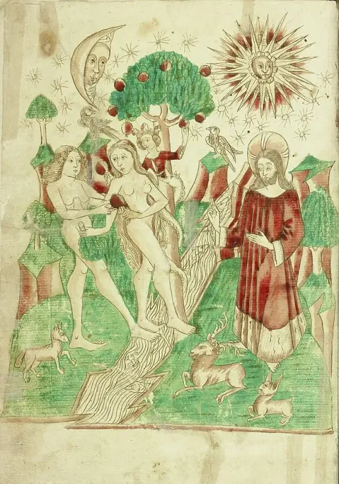 Framed Print : The Garden of Eden and Adam and Eve Eating the Forbidden Fruit; Barlaam und Josaphat, 1469. Creators: Hans Schilling, Diebolt Lauber Framed Print : The Garden of Eden and Adam and Eve Eating the Forbidden Fruit; Barlaam und Josaphat, 1469. Creators: Hans Schilling, Diebolt Lauber