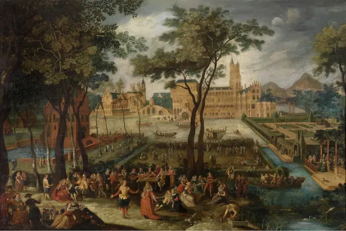 Framed Print : Garden Festival, 1599-1601. Creator: Anon Framed Print : Garden Festival, 1599-1601. Creator: Anon