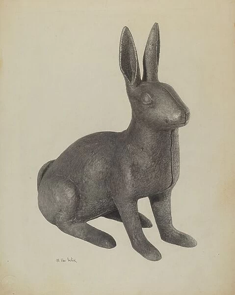 Garden Figure (Rabbit), c. 1939. Creator: Maurice Van Felix