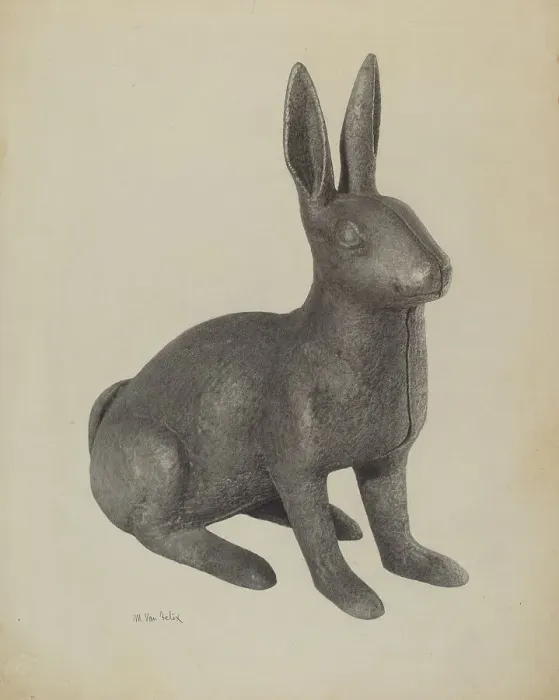 Framed Print : Garden Figure (Rabbit), c. 1939. Creator: Maurice Van Felix Framed Print : Garden Figure (Rabbit), c. 1939. Creator: Maurice Van Felix