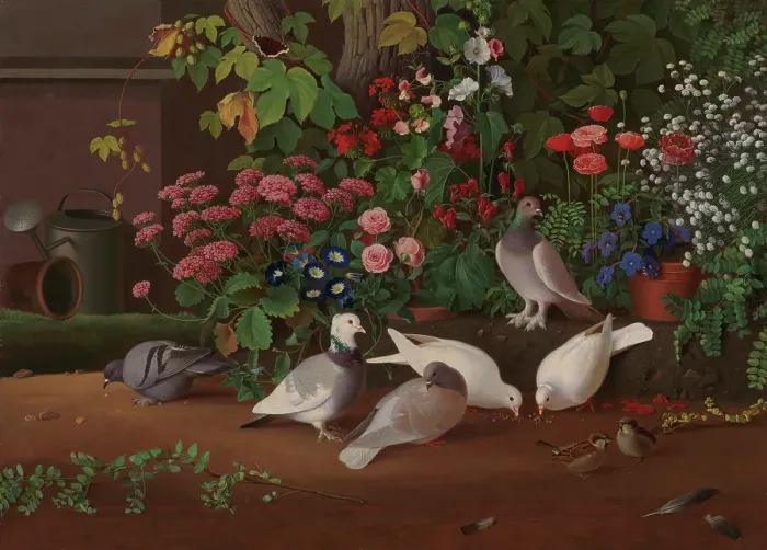 Framed Print : From the Garden: Flowers and Birds, 1853-1854. Creator: Ferdinand von Wright Framed Print : From the Garden: Flowers and Birds, 1853-1854. Creator: Ferdinand von Wright