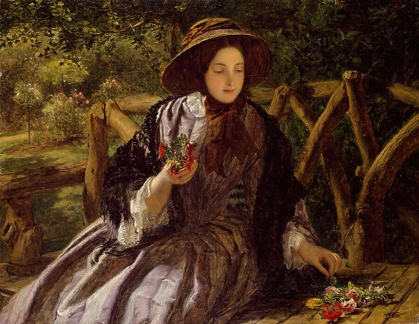 Garden Flowers (Making a Posy), 1855-1856. Creator: William Powell Frith