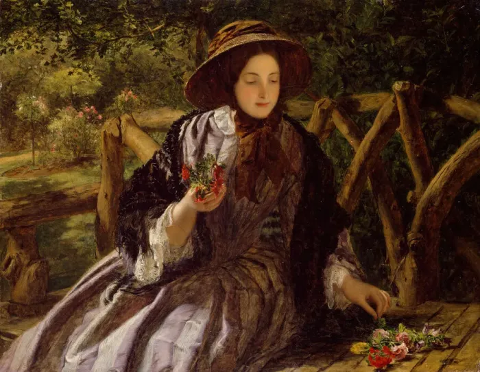 Framed Print : Garden Flowers (Making a Posy), 1855-1856. Creator: William Powell Frith Framed Print : Garden Flowers (Making a Posy), 1855-1856. Creator: William Powell Frith