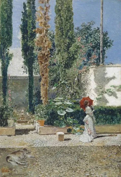 Framed Print : Garden of the Fortunys house, 1872. Artist: Fortuny, Maria (1838-1874) Framed Print : Garden of the Fortunys house, 1872. Artist: Fortuny, Maria (1838-1874)
