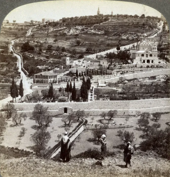 Framed Print : The Garden of Gethsemane and the Mount of Olives, Palestine, 1908. Artist: Underwood & Underwood Framed Print : The Garden of Gethsemane and the Mount of Olives, Palestine, 1908. Artist: Underwood & Underwood