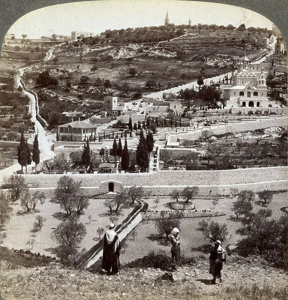 The Garden of Gethsemane and the Mount of Olives, Palestine, 1908. Artist: Underwood & Underwood