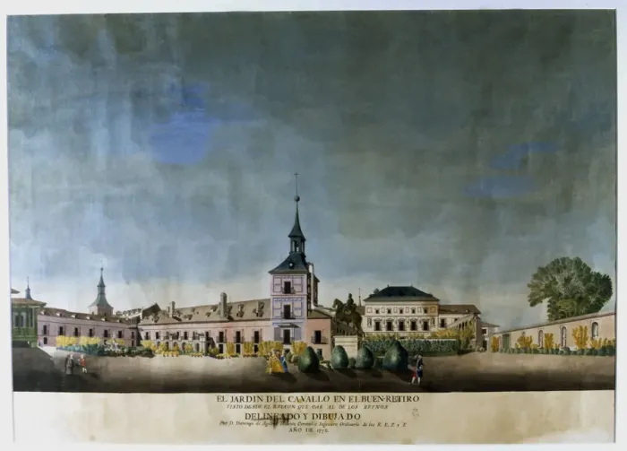 Framed Print : The garden of the horse in the Buen Retiro (1778), Madrid