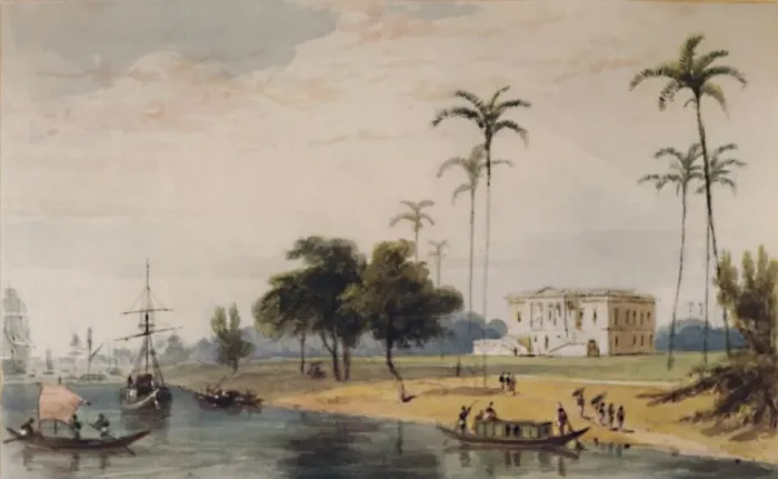 Framed Print : In the Garden House Reach, Calcutta, c1786-1791, (1935). Artist: William Daniell Framed Print : In the Garden House Reach, Calcutta, c1786-1791, (1935). Artist: William Daniell