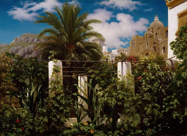 Garden of an Inn, Capri, 1859. Creator: Frederic Leighton