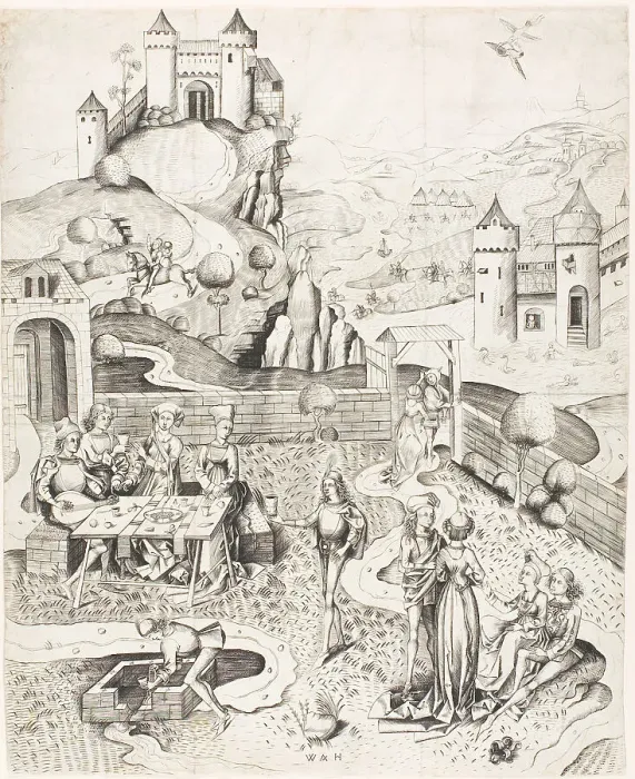 Framed Print : The Garden of Love, 1480 / 90. Creator: Master W. A. H Framed Print : The Garden of Love, 1480 / 90. Creator: Master W. A. H