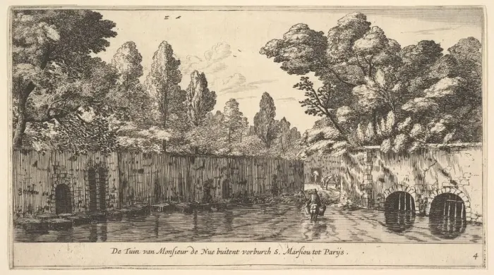 Framed Print : The Garden of M. de Nue Outside of the Suburb of S. Marceau near Paris, 17th century Framed Print : The Garden of M. de Nue Outside of the Suburb of S. Marceau near Paris, 17th century