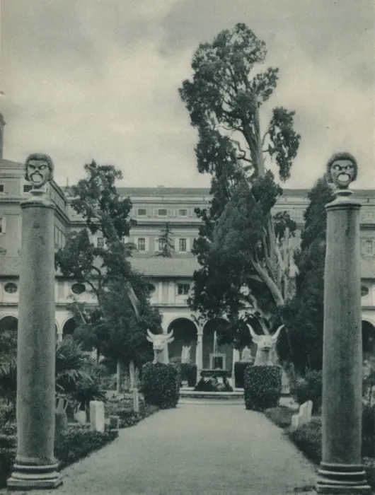 Framed Print : Garden in the Museum of the Baths of Diocletian, Rome, Italy, 1927. Artist: Eugen Poppel Framed Print : Garden in the Museum of the Baths of Diocletian, Rome, Italy, 1927. Artist: Eugen Poppel