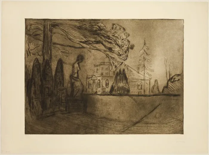 Framed Print : The Garden at Night, 1902. Creator: Edvard Munch Framed Print : The Garden at Night, 1902. Creator: Edvard Munch