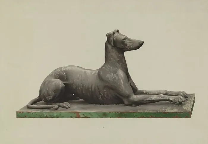 Framed Print : Garden Ornament (Greyhound), c. 1939. Creator: George Constantine;Constantine, George Framed Print : Garden Ornament (Greyhound), c. 1939. Creator: George Constantine;Constantine, George