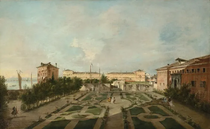 Framed Print : The Garden of Palazzo Contarini dal Zaffo, late 1770s. Creator: Francesco Guardi Framed Print : The Garden of Palazzo Contarini dal Zaffo, late 1770s. Creator: Francesco Guardi