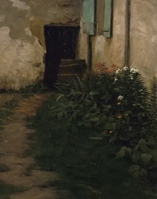 Framed Print : A Garden Path, 1896. Creator: Robert Henry Logan Framed Print : A Garden Path, 1896. Creator: Robert Henry Logan