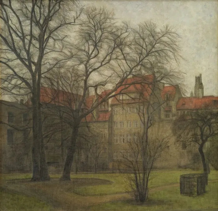 Framed Print : The Garden of the Prince's Palace, Copenhagen, 1905. Creator: Svend Hammershoi Framed Print : The Garden of the Prince's Palace, Copenhagen, 1905. Creator: Svend Hammershoi