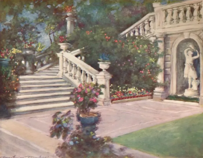 Framed Print : A Garden, Rome, 1903. Artist: Mortimer L Menpes Framed Print : A Garden, Rome, 1903. Artist: Mortimer L Menpes