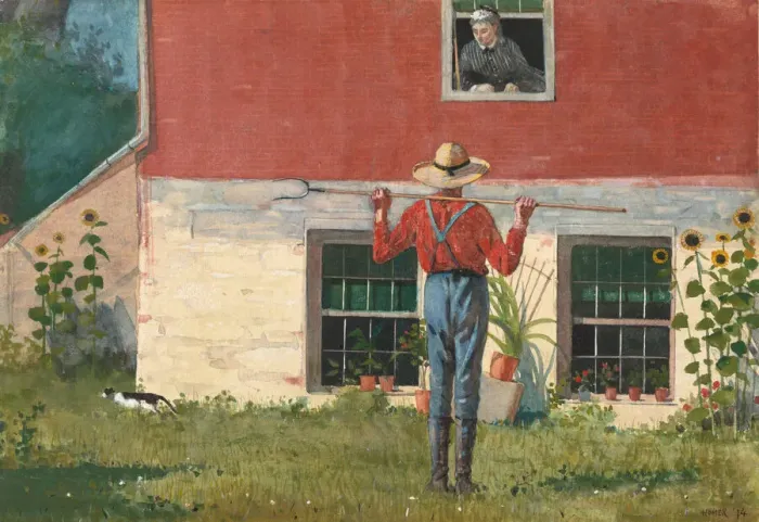 Framed Print : In the Garden (Rustic Courtship), 1874. Creator: Winslow Homer Framed Print : In the Garden (Rustic Courtship), 1874. Creator: Winslow Homer