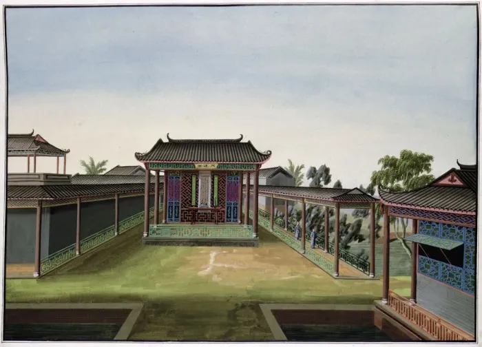 Framed Print : Garden scene, China, c1820-1840 Framed Print : Garden scene, China, c1820-1840
