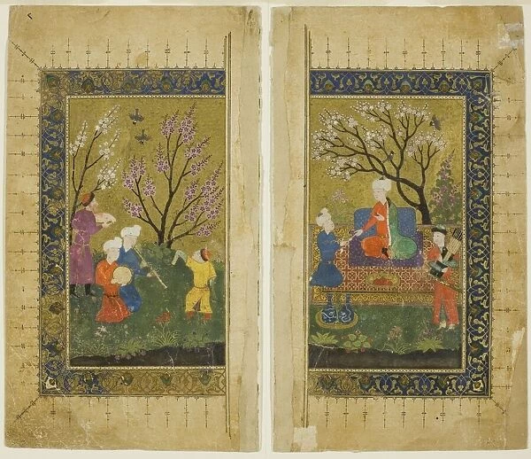 Garden Scene, Timurid dynasty (ca. 1370-1507), mid-15th century. Creator: Unknown