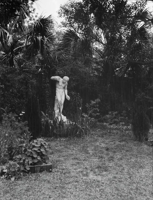 Framed Print : Garden with a statue, New Orleans or Charleston, South Carolina, between 1920 and 1926. Creator: Arnold Genthe Framed Print : Garden with a statue, New Orleans or Charleston, South Carolina, between 1920 and 1926. Creator: Arnold Genthe