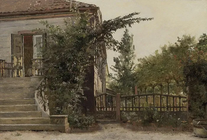 Framed Print : The Garden Steps Leading to the Artist's Studio on Blegdammen, Copenhagen, 1841-1844. Creator: Christen Kobke Framed Print : The Garden Steps Leading to the Artist's Studio on Blegdammen, Copenhagen, 1841-1844. Creator: Christen Kobke