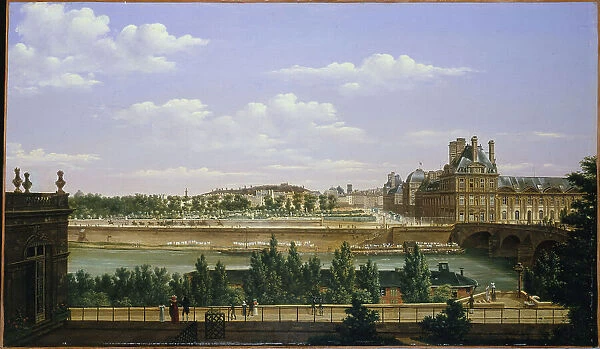 The Garden and Tuileries Palace, seen from the Quai d'Orsay, 1813. Creator: Etienne Bouhot